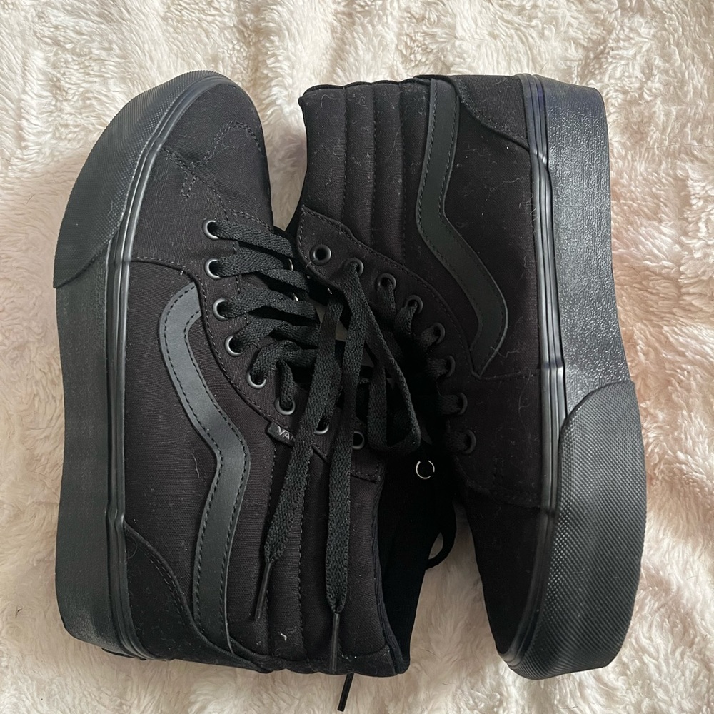 Women Vans High Top Black Size 8
